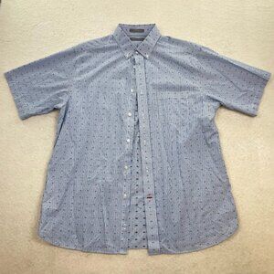 Daniel Cremieux Men's Striped Button-Down 100% Cotton Short Sleeve Shirt Size L